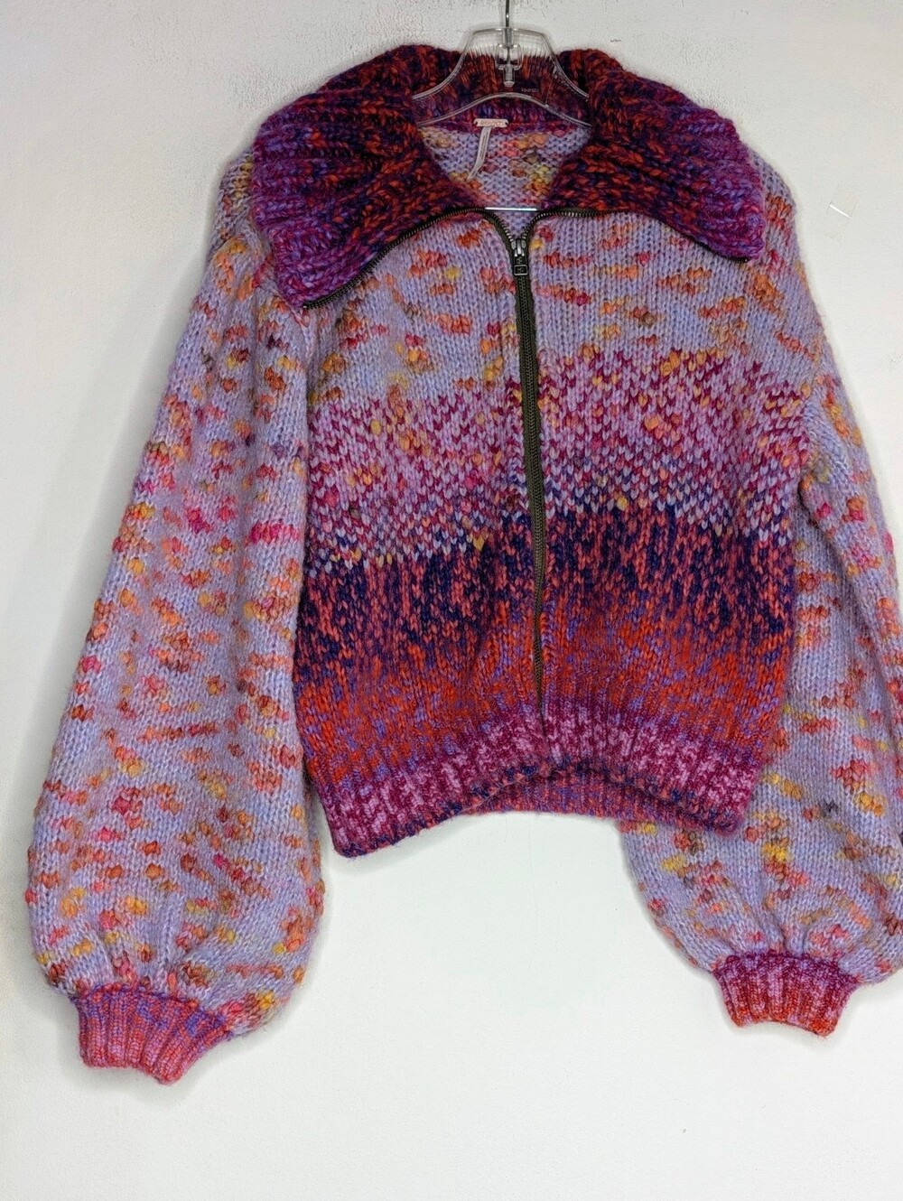 Free People Sugar And Sweets Knit Bomber size small - Picture 2 of 5